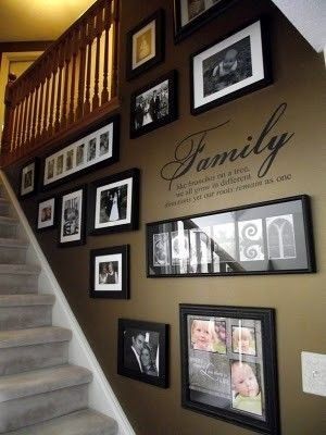 photo display ideas / family pictures display. Love this