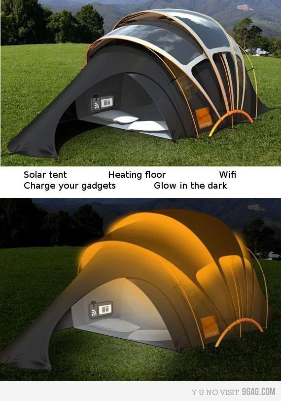 solar tent, with heated floor, Wifi, glows in the dark (I'm not sure why it