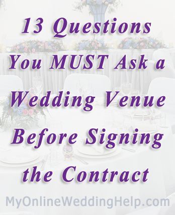 13 Questions to Ask the Wedding Venue