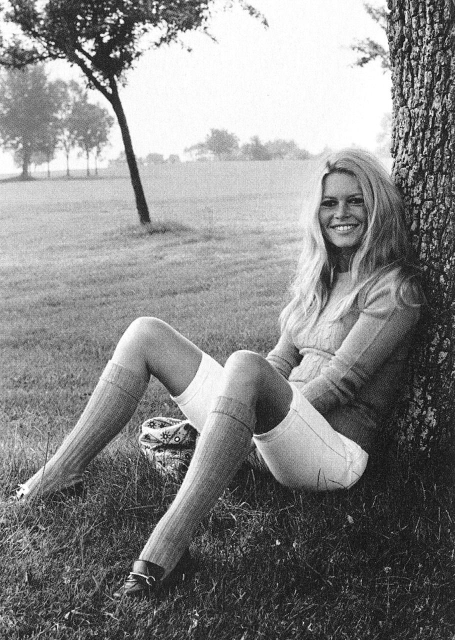 1965 Knee socks never looked so chic. Brigitte Bardot wore her loafers in a