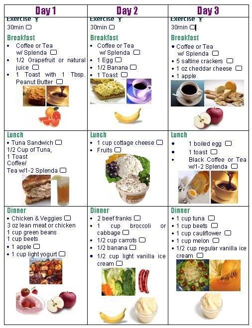 3 day diet checklist