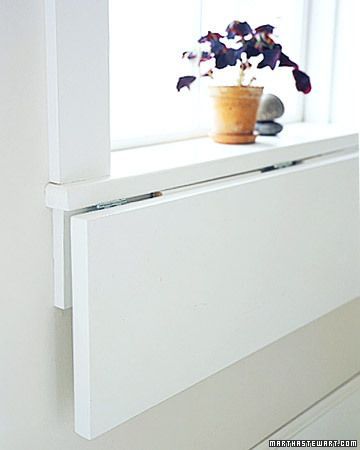 Add a fold-able extension to a windowsill to create an instant desk or eating ar