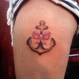 Anchor & bow tattoo