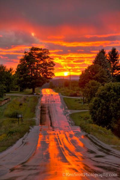 Autumn sunset, Leelanau, Michigan