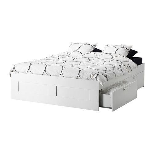 BRIMNES Bed frame with storage IKEA The four drawers in the bed frame provide a