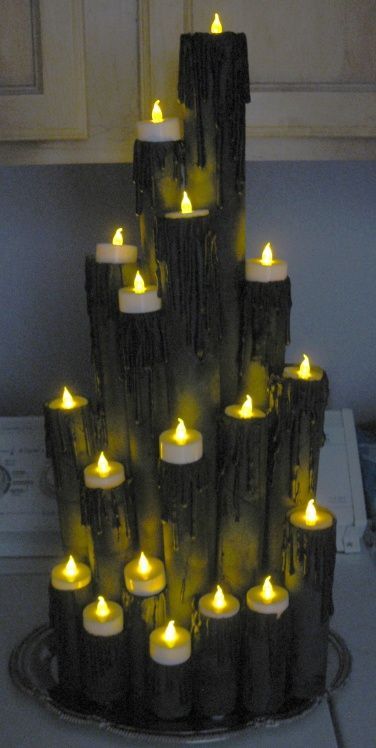 Candle Cluster – Take wrapping paper, paper towel, & toilet paper tubes, use