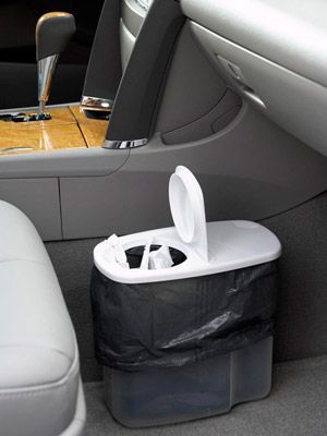 Cereal canister trash can for the car. I really should do this.