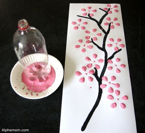 Cherry Blossom Art From A Recycled Soda Bottle
