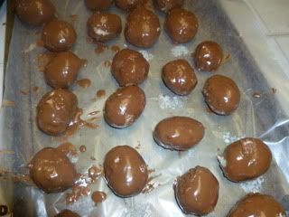 Chocolate covered coconut eggs