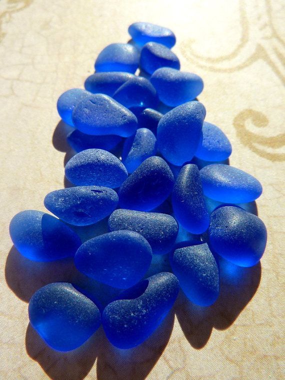 Cobalt Blue Sea Glass.  This little handful of cobalt blue glass is better than