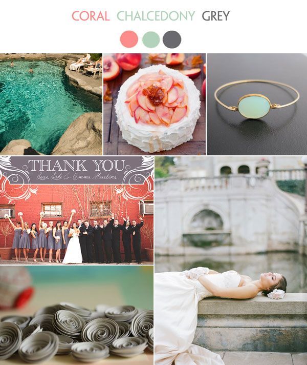 Coral – Chalcedony – Grey   Wedding Inspiration!