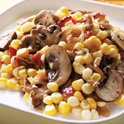 Corn with Bacon and Mushrooms