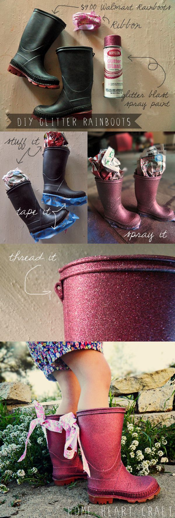 DIY Glitter Rain boots, so cute!  Totally making these for Fin and myself!!!