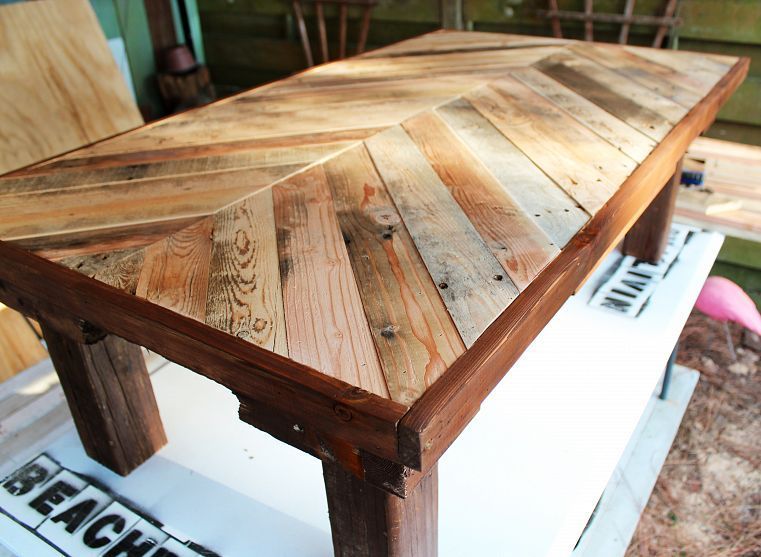 DIY coffee table made from pallets.