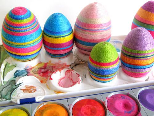 Easter Craft – Thread Easter Eggs DIY #easter #kids #easy