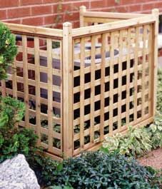 Easy to build lattice screen to cover air conditioner unit.