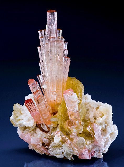 Elbaite with Muscovite on Albite