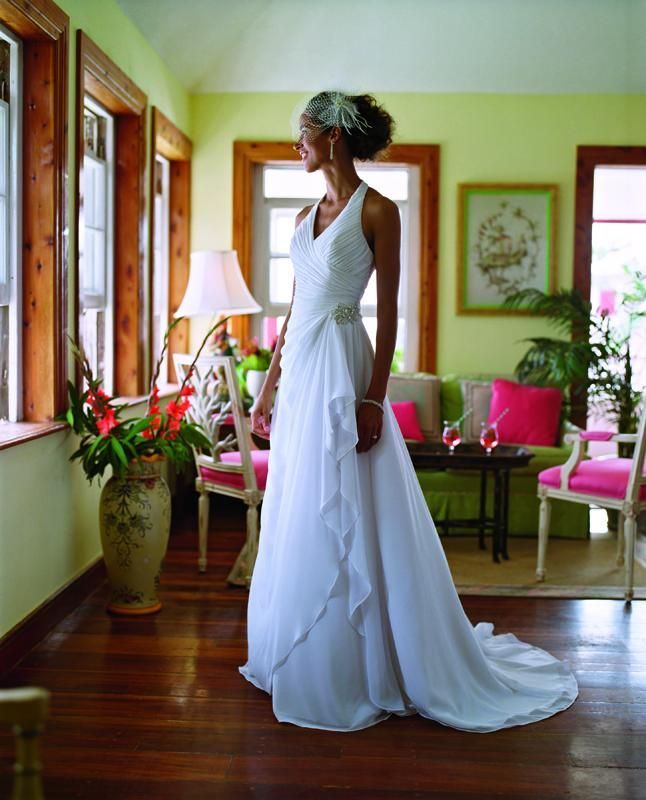 Float down the aisle in this dreamy Chiffon halter wedding dress | WG3260 by Dav