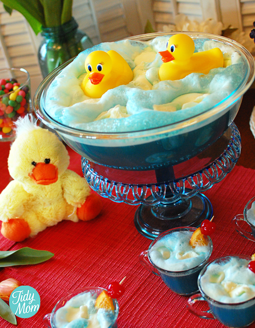Foamy punch you can drink.  This would be so much fun at a baby shower.