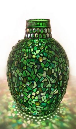 Green Mosaic Vase
