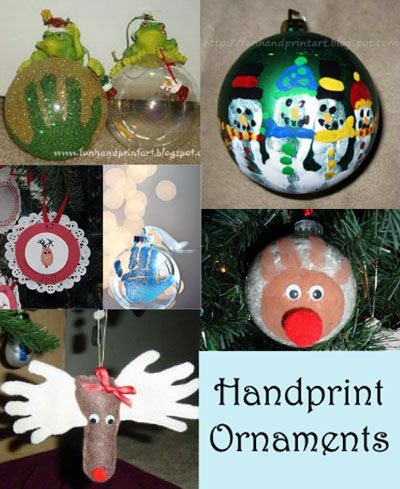 Handprint Christmas Ornaments for kids