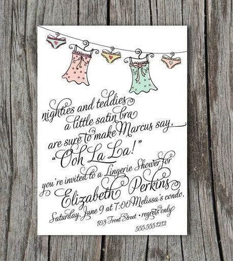 I love this idea for a lingerie shower invite! Such a cute poem :)