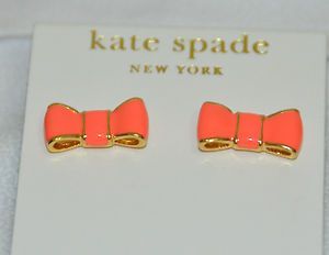 Kate Spade coral bow earrings.