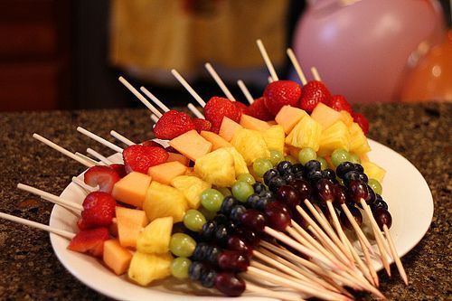 Kids Party Snack -Rainbow Fruit Skewers