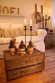 Love the rustic crate/table