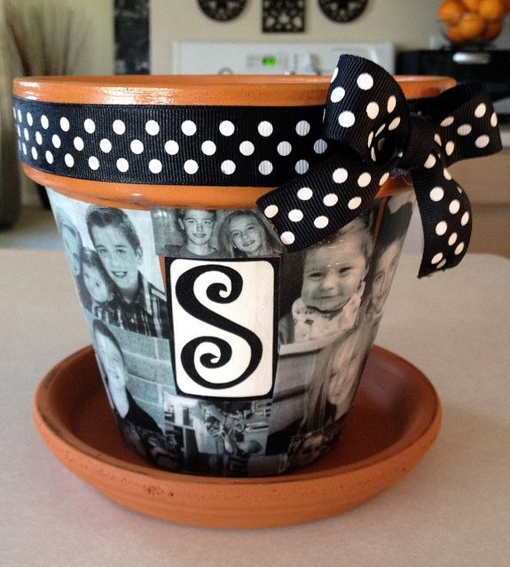 Mod Podge Photo Flower Pot ~ Great gift idea… Mother's Day, Grandparents,