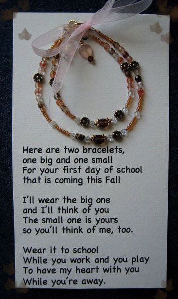 Mommy & Me  Bracelet with printable Poem – could be changed for any time awa