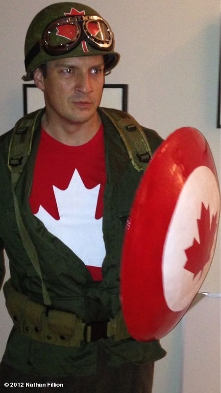 Nathan Fillion's halloween costume…Captain Canada!