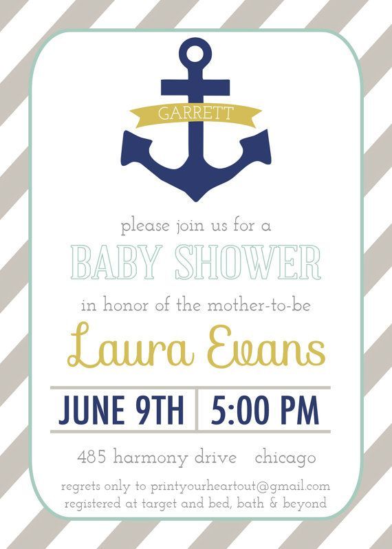 Nautical Baby Shower Invitation Anchor by PrintYourHeartOut, $12.50