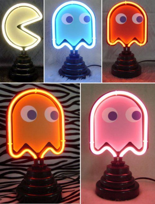 Neon Pac-Man lights