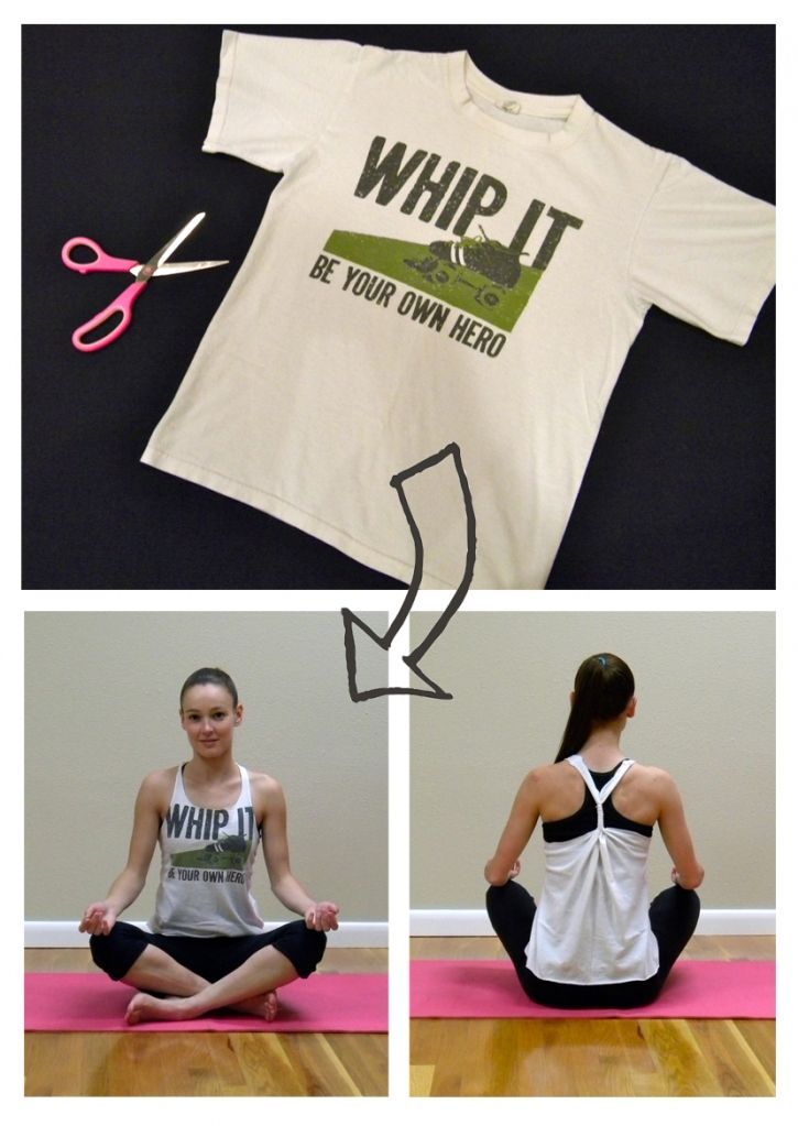 No-sew t-shirt to work out tank.