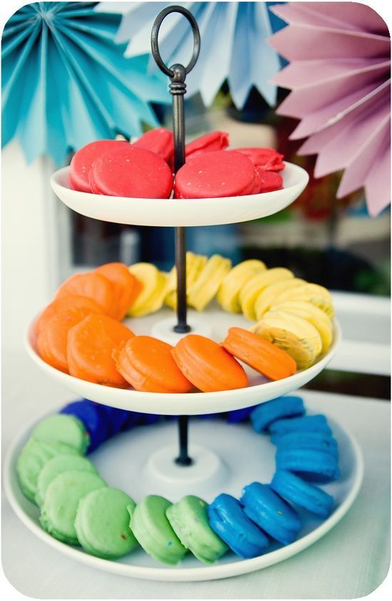 Oreos dipped in different colors actually make a really cute display!