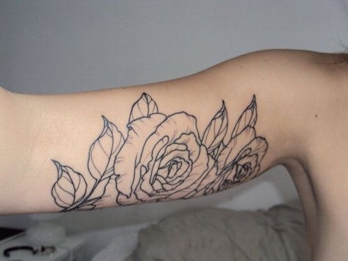 Outline rose tattoo