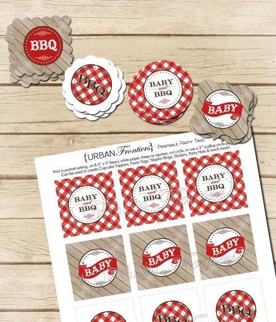 PRINTABLE  BBQ Party Tags - Couples / Baby Shower by UrbanFrontiers