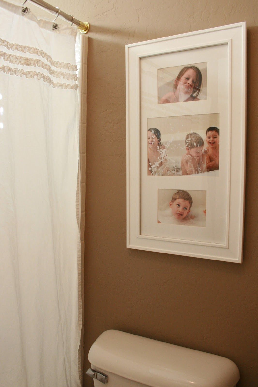 Pictures of kids in the tub in the bathroom