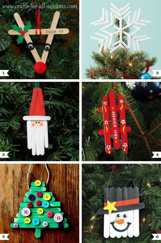 Popsicle Stick Ornaments – 10 Easy Kids Christmas Crafts! #DIY