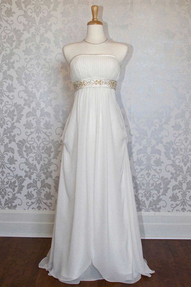Princess strapless empire A-line wedding dress