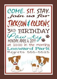 Puppy party invitation