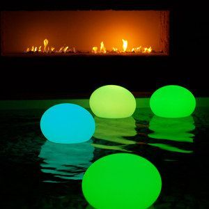Put a glow stick in a balloon for pool lanterns. Pool party on a Summer night!