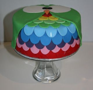 Rainbow Owl Cake