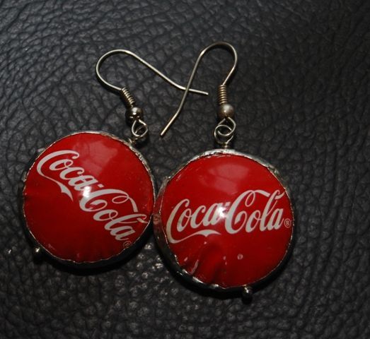 Recycled bottle caps jewelry