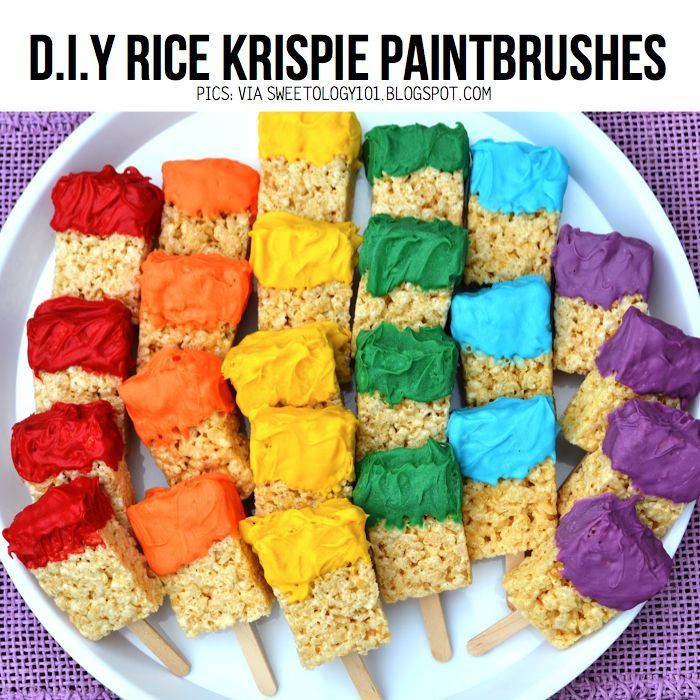 Rice Krispie Paintbrushes