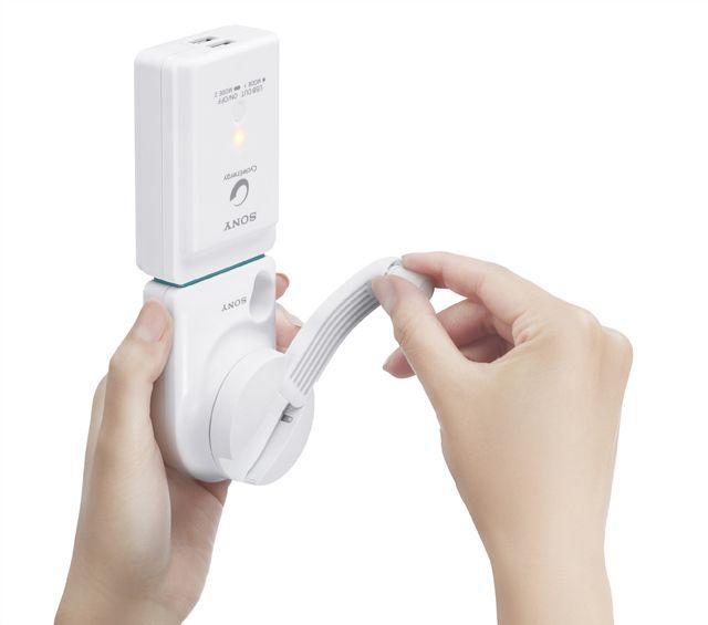 Sony hand-cranked USB charger replenishes energy without an outlet…..this woul