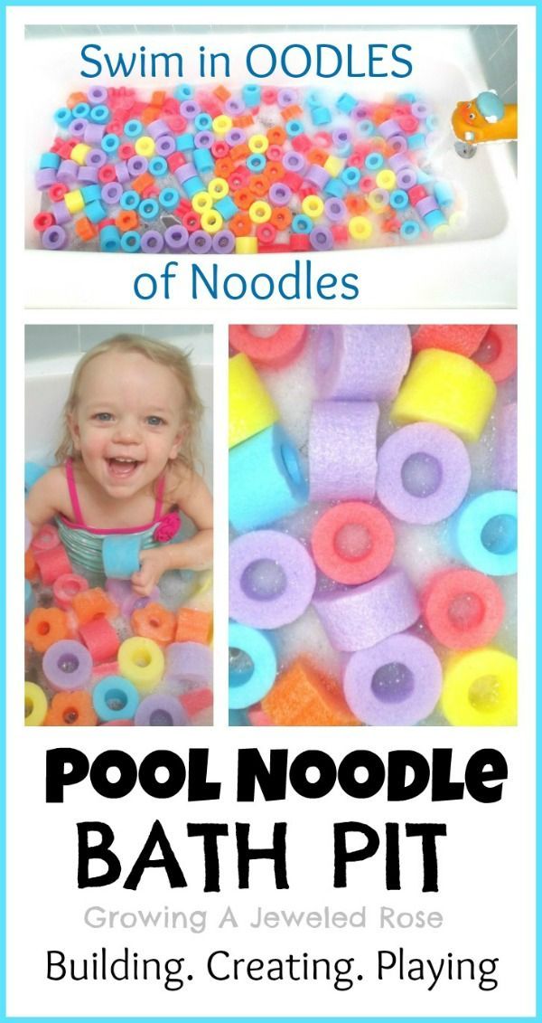 Swim in OODLES of noodles with a Pool Noodle Bath Pit!  Simple & frugal fun