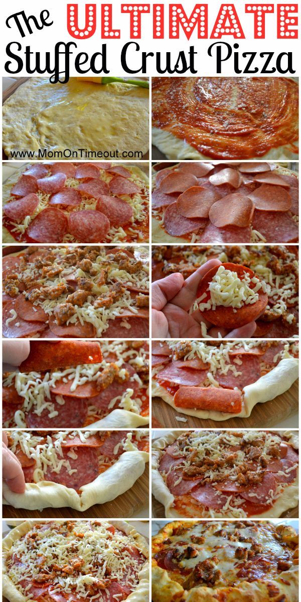 The Ultimate Stuffed Crust Pizza | Mom On Timeout #dinner #recipe