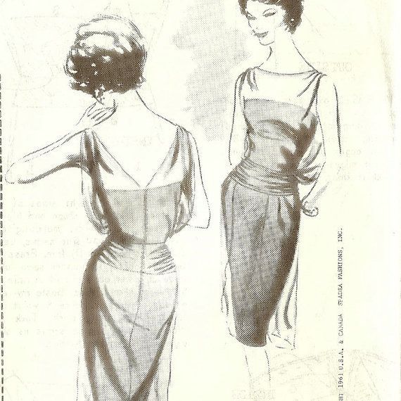 Vintage Spadea Wiggle Dress Pattern Travilla T8 by CherryCorners